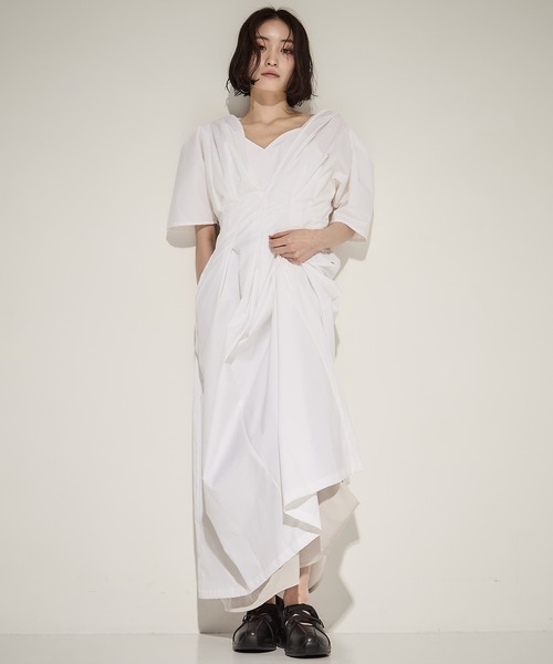 MURRAL(ミューラル)の「【MURRAL/ミューラル】Seed dress/シードドレス(ドレス・レディース・ブラック/ホワイト・1/2)」の8枚目の写真