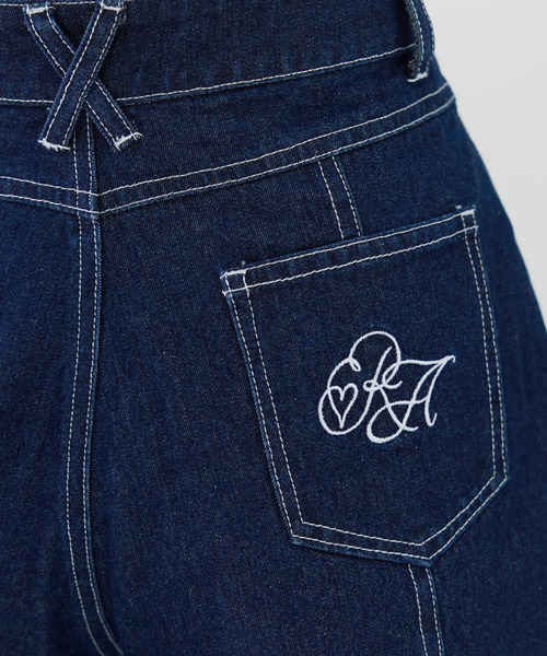 REDYAZEL（レディアゼル）の「ロゴ刺繍タックデニムパンツ（デニムパンツ・レディース・ネイビー/ブルー・MEDIUM/SMALL）」の10枚目の写真