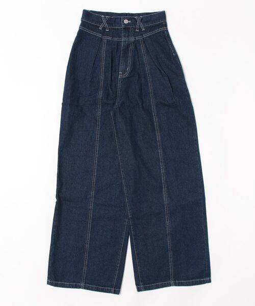 REDYAZEL（レディアゼル）の「ロゴ刺繍タックデニムパンツ（デニムパンツ・レディース・ネイビー/ブルー・MEDIUM/SMALL）」の18枚目の写真