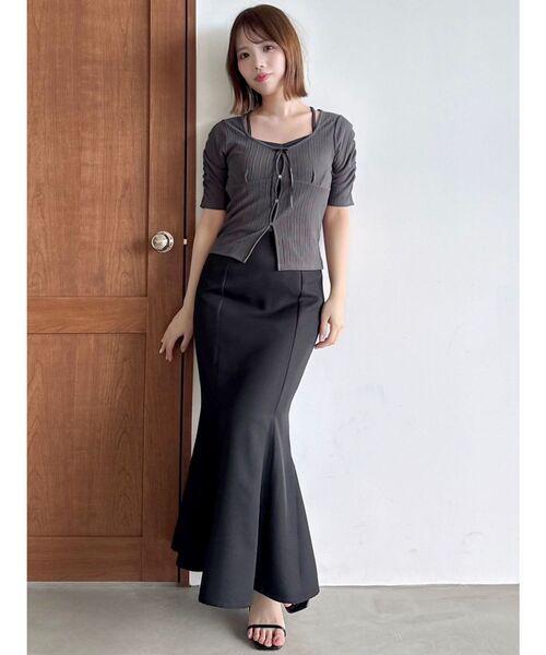 dazzlin（ダズリン）の「ハイウエストアソートナロースカートⅡ【マーメイドスカート】（スカート・レディース・ピンク/グリーン/ブルー/ブラック・X-SMALL/SMALL/MEDIUM）」の9枚目の写真