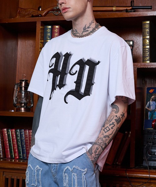 HOODHOOD(フッドフッド)の「【UNISEX】HOODHOOD/Applique T(Tシャツ/カットソー・レディース・ライトブルー/ホワイト/パープル/ブラック・MEDIUM/LARGE)」の12枚目の写真