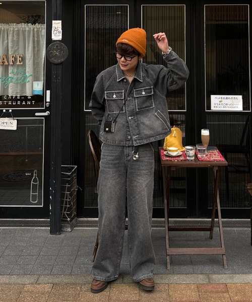 CIASU（シアス）の「ギザステッチウォッシュドデニムパンツ（デニムパンツ・メンズ・グレー/ブルー・SMALL/MEDIUM/LARGE）」の14枚目の写真