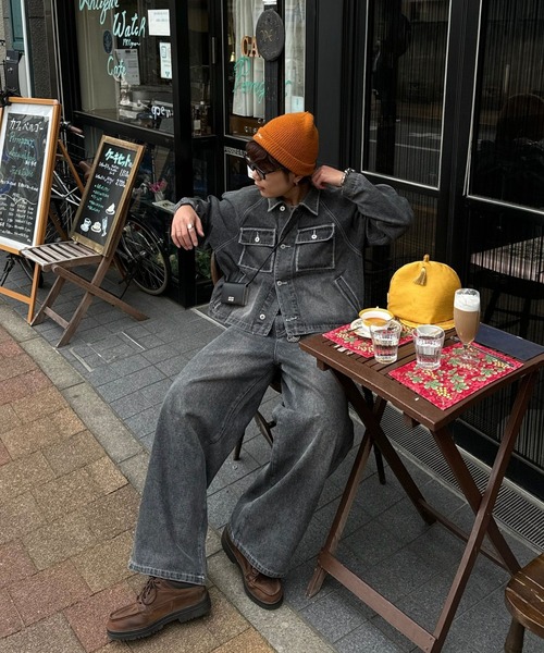 CIASU（シアス）の「ギザステッチウォッシュドデニムパンツ（デニムパンツ・メンズ・グレー/ブルー・SMALL/MEDIUM/LARGE）」の6枚目の写真