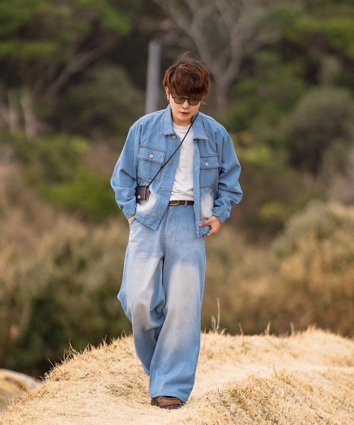 CIASU（シアス）の「ギザステッチウォッシュドデニムパンツ（デニムパンツ・メンズ・グレー/ブルー・SMALL/MEDIUM/LARGE）」の17枚目の写真