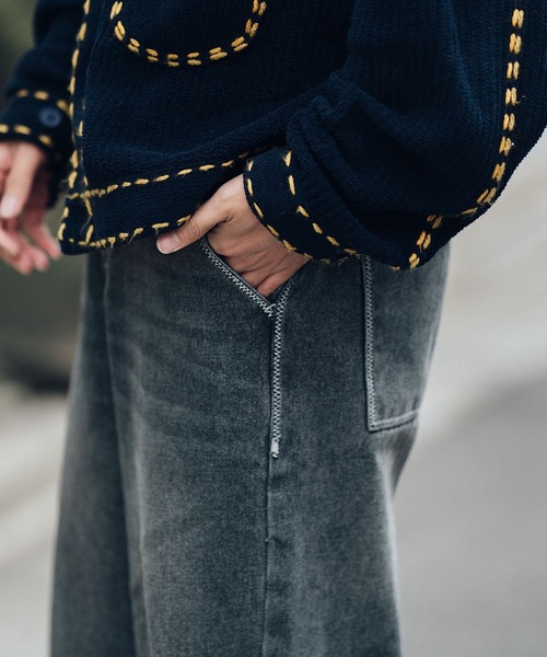 CIASU（シアス）の「ギザステッチウォッシュドデニムパンツ（デニムパンツ・メンズ・グレー/ブルー・SMALL/MEDIUM/LARGE）」の11枚目の写真