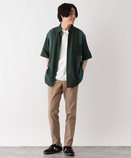 GLOBAL WORK(グローバルワーク)の「サラサマ快適シャツ/切り替え/半袖/286399(シャツ/ブラウス・メンズ・ブラック/カーキ/グレー系その他3/ネイビー・LARGE/XX-LARGE/X-LARGE/3XL/X-SMALL/SMALL/MEDIUM)」の5枚目の写真