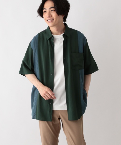 GLOBAL WORK(グローバルワーク)の「サラサマ快適シャツ/切り替え/半袖/286399(シャツ/ブラウス・メンズ・ブラック/カーキ/グレー系その他3/ネイビー・LARGE/XX-LARGE/X-LARGE/3XL/X-SMALL/SMALL/MEDIUM)」の6枚目の写真