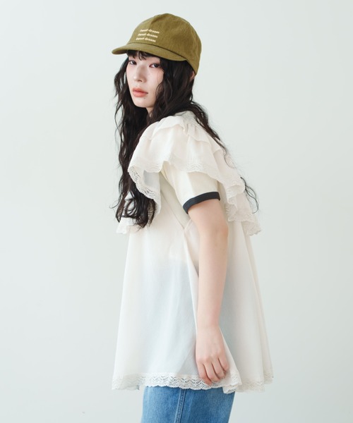 eLur(エラー)の「レースフリルチュニック(チュニック・レディース・アイボリー/イエロー・FREE)」の16枚目の写真
