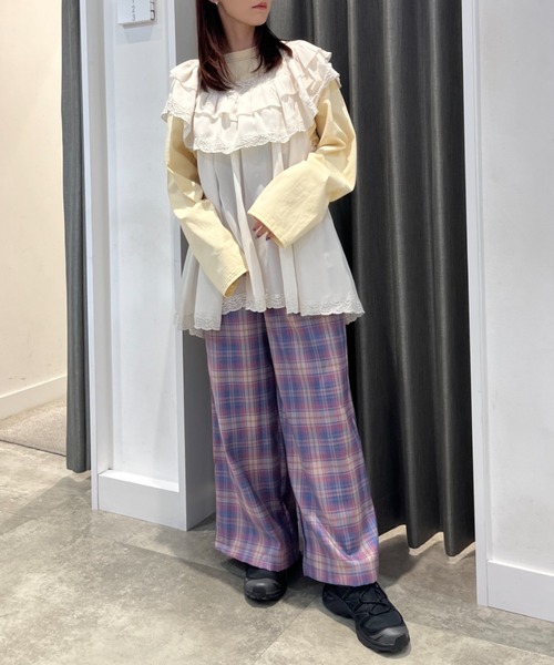 eLur(エラー)の「レースフリルチュニック(チュニック・レディース・アイボリー/イエロー・FREE)」の9枚目の写真