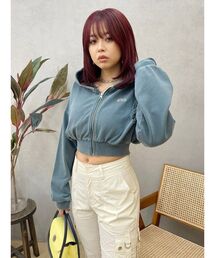 EVRIS | ダメージスウェットクロップドパーカー(パーカー)