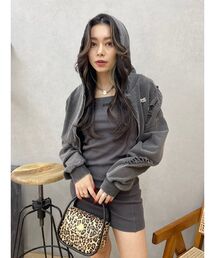 EVRIS | ダメージスウェットクロップドパーカー(パーカー)