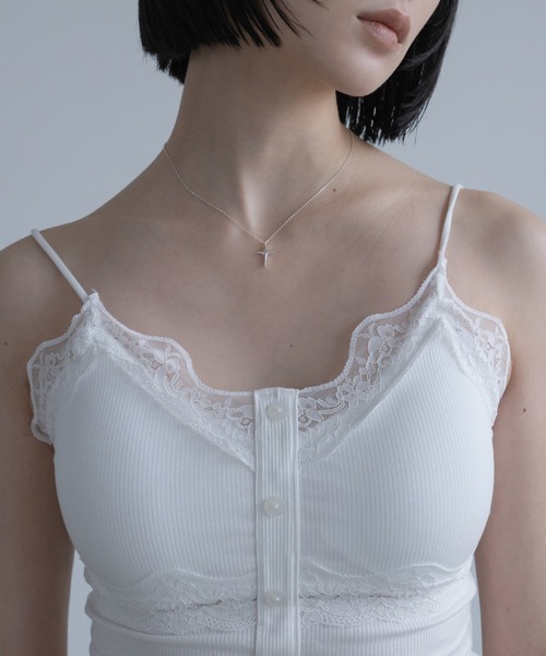 VACANCY（ヴァカンシー）の「レース切替カップ付きキャミソール（キャミソール・レディース・ホワイト/グレー/ブラック・FREE）」の10枚目の写真