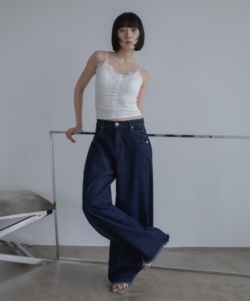 VACANCY（ヴァカンシー）の「レース切替カップ付きキャミソール（キャミソール・レディース・ホワイト/グレー/ブラック・FREE）」の5枚目の写真