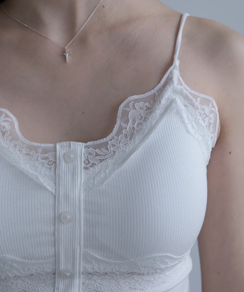 VACANCY（ヴァカンシー）の「レース切替カップ付きキャミソール（キャミソール・レディース・ホワイト/グレー/ブラック・FREE）」の11枚目の写真