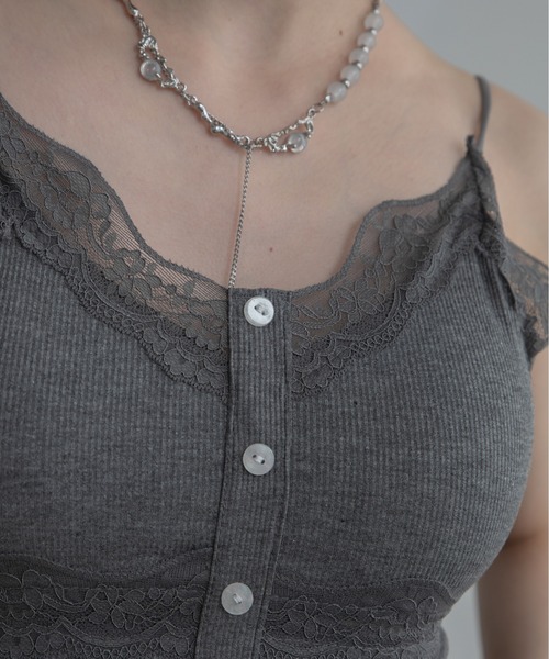 VACANCY（ヴァカンシー）の「レース切替カップ付きキャミソール（キャミソール・レディース・ホワイト/グレー/ブラック・FREE）」の19枚目の写真