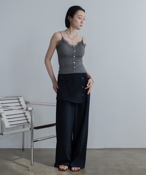 VACANCY（ヴァカンシー）の「レース切替カップ付きキャミソール（キャミソール・レディース・ホワイト/グレー/ブラック・FREE）」の13枚目の写真