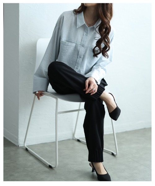 Sawa a la mode（サワアラモード）の「裾タックフリルジョーゼットパンツ（その他パンツ・レディース・ブラック・FREE）」の10枚目の写真