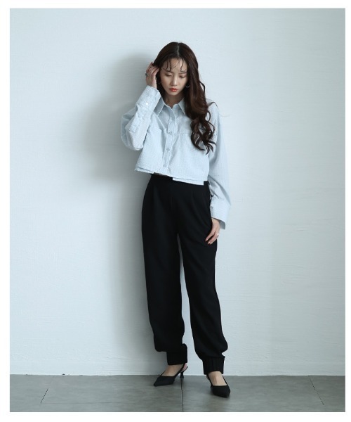Sawa a la mode（サワアラモード）の「裾タックフリルジョーゼットパンツ（その他パンツ・レディース・ブラック・FREE）」の12枚目の写真