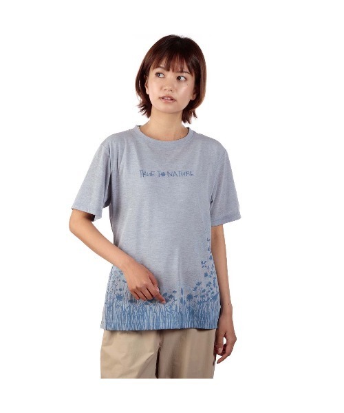 Foxfire(フォックスファイヤー)の「CシールドFフラワーT S/S(Tシャツ/カットソー・レディース・ターメリック/ブルー/オフホワイト・S/M/L/XL)」の2枚目の写真