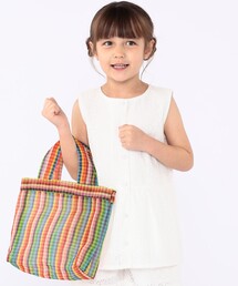 Diminutivo（ディミヌティーボ）の「Diminutivo:メッシュ メルカード ストライプ ギンガム トートバッグ（トートバッグ・キッズ）」