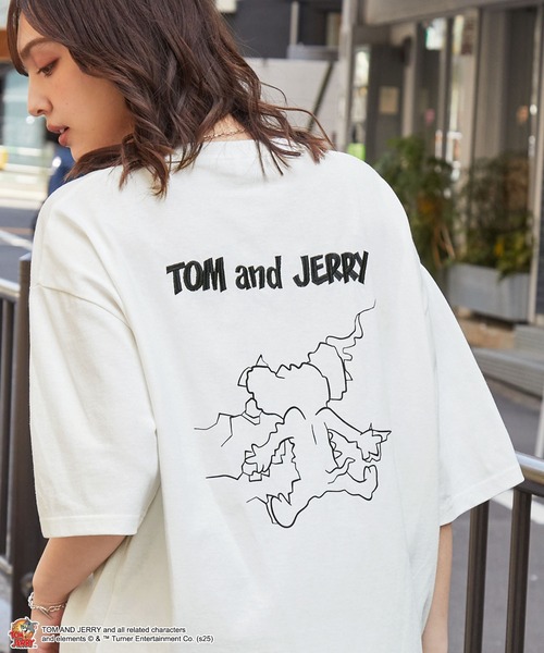 TOM and JERRY】別注 トムとジェリー グラフィック刺繍半袖Tシャツ