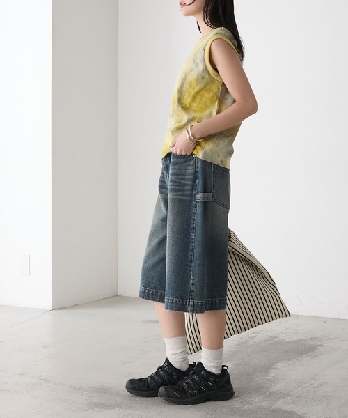 forksy.】タイダイ柄 リンガー配色 タンクトップ（タンクトップ