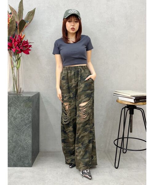 EVRIS(エヴリス)の「BASICシンプルショートTシャツ(Tシャツ/カットソー・レディース・ブラック/チャコールグレー/ホワイト/レッド・FREE)」の9枚目の写真