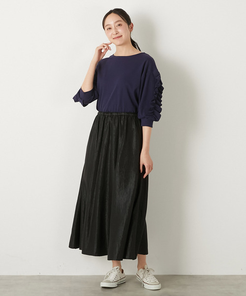 MELROSE claire(メルローズ クレール)の「【ラッフルスリーブデザインカットソー】(Tシャツ/カットソー・レディース・ブラック/ネイビー/オフホワイト・FREE)」の13枚目の写真