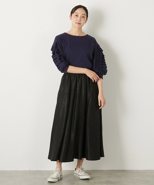 MELROSE claire(メルローズ クレール)の「【ラッフルスリーブデザインカットソー】(Tシャツ/カットソー・レディース・ブラック/ネイビー/オフホワイト・FREE)」の14枚目の写真