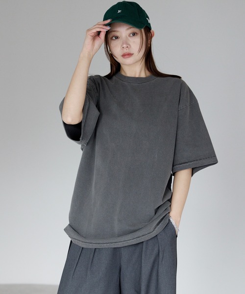 etre pret（エトレプレ）の「ヴィンテージライク ピグメントダイTシャツ（Tシャツ/カットソー・レディース・コーラル/オフホワイト/ブラック/マスタード/グリーン・L/M/XL/S）」の3枚目の写真