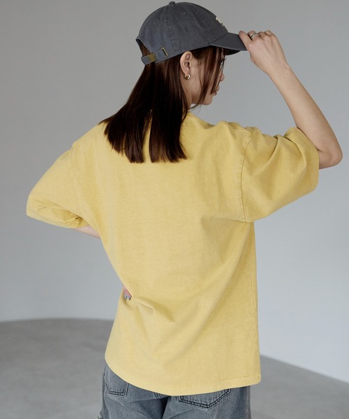 etre pret（エトレプレ）の「ヴィンテージライク ピグメントダイTシャツ（Tシャツ/カットソー・レディース・コーラル/オフホワイト/ブラック/マスタード/グリーン・L/M/XL/S）」の10枚目の写真