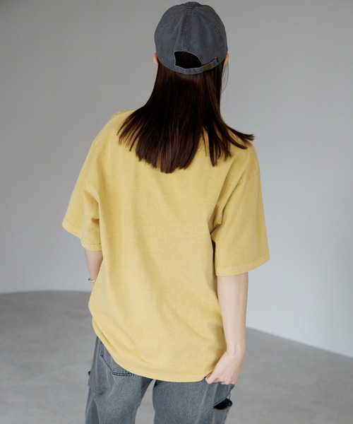 etre pret（エトレプレ）の「ヴィンテージライク ピグメントダイTシャツ（Tシャツ/カットソー・レディース・コーラル/オフホワイト/ブラック/マスタード/グリーン・L/M/XL/S）」の11枚目の写真