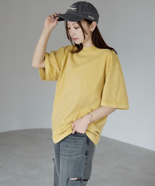 etre pret（エトレプレ）の「ヴィンテージライク ピグメントダイTシャツ（Tシャツ/カットソー・レディース・コーラル/オフホワイト/ブラック/マスタード/グリーン・L/M/XL/S）」の7枚目の写真