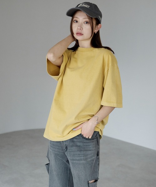 etre pret（エトレプレ）の「ヴィンテージライク ピグメントダイTシャツ（Tシャツ/カットソー・レディース・コーラル/オフホワイト/ブラック/マスタード/グリーン・L/M/XL/S）」の8枚目の写真