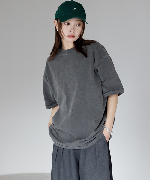 etre pret（エトレプレ）の「ヴィンテージライク ピグメントダイTシャツ（Tシャツ/カットソー・レディース・コーラル/オフホワイト/ブラック/マスタード/グリーン・L/M/XL/S）」の19枚目の写真