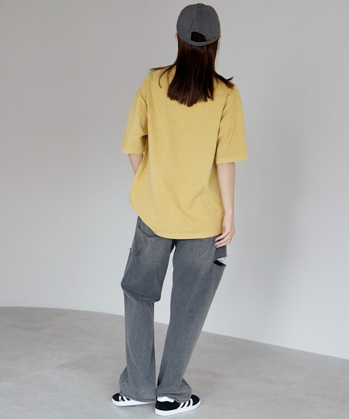 etre pret（エトレプレ）の「ヴィンテージライク ピグメントダイTシャツ（Tシャツ/カットソー・レディース・コーラル/オフホワイト/ブラック/マスタード/グリーン・L/M/XL/S）」の18枚目の写真