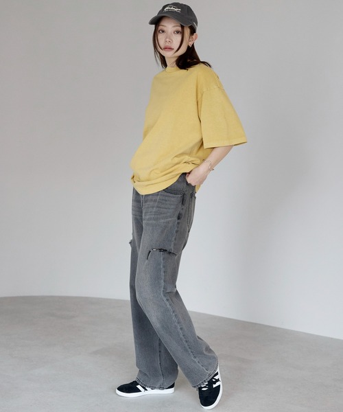 etre pret（エトレプレ）の「ヴィンテージライク ピグメントダイTシャツ（Tシャツ/カットソー・レディース・コーラル/オフホワイト/ブラック/マスタード/グリーン・L/M/XL/S）」の13枚目の写真