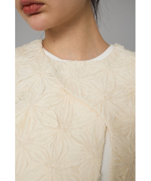 HeRIN.CYE(ヘリンドットサイ)の「Flower lace bolero フラワーレースボレロ(カーディガン/ボレロ・レディース・ホワイト/ブラック・FREE)」の6枚目の写真