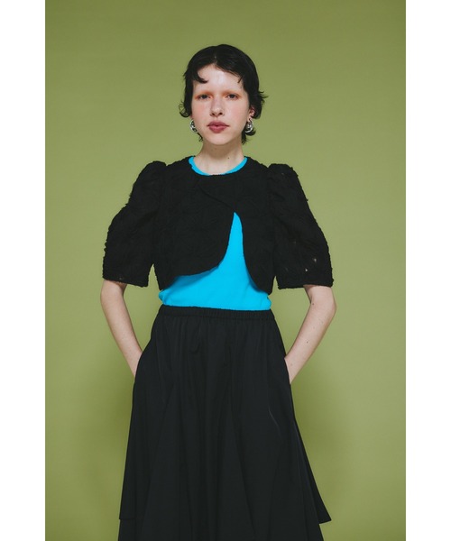 HeRIN.CYE(ヘリンドットサイ)の「Flower lace bolero フラワーレースボレロ(カーディガン/ボレロ・レディース・ホワイト/ブラック・FREE)」の9枚目の写真