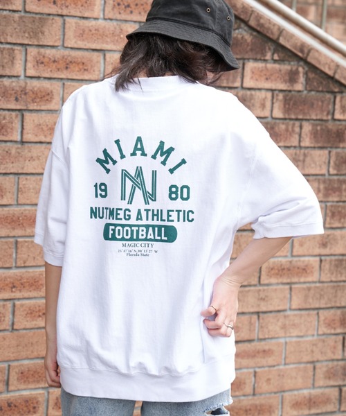 NO NEED(ノーニード)の「【NUTMEG/ナツメグ】天竺スウェットT(Tシャツ/カットソー・メンズ・ネイビー/グレー/チャコール/ホワイト/ブラック・M/L/LL)」の2枚目の写真
