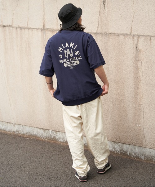 NO NEED(ノーニード)の「【NUTMEG/ナツメグ】天竺スウェットT(Tシャツ/カットソー・メンズ・ネイビー/グレー/チャコール/ホワイト/ブラック・M/L/LL)」の18枚目の写真