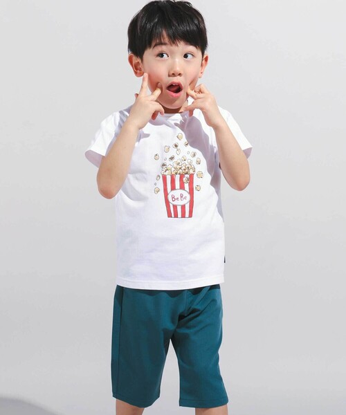 BeBe（ベベ）の「【WEB限定】ポップコーンプリント天竺半袖Tシャツ(100~140cm)（Tシャツ/カットソー・キッズ・ホワイト/ブルー・110cm/120cm/130cm/140cm/100cm）」の9枚目の写真