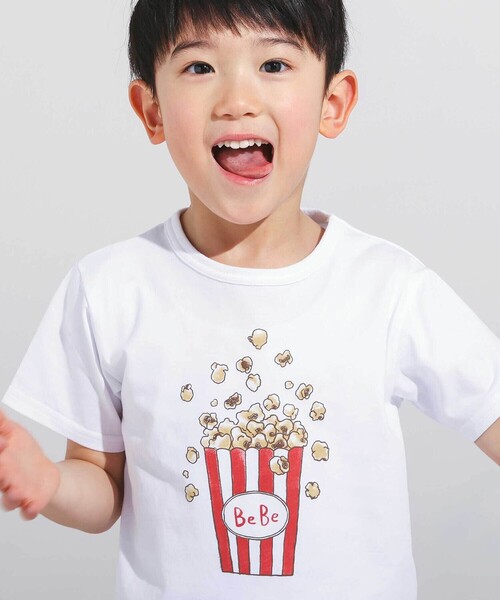 BeBe（ベベ）の「【WEB限定】ポップコーンプリント天竺半袖Tシャツ(100~140cm)（Tシャツ/カットソー・キッズ・ホワイト/ブルー・110cm/120cm/130cm/140cm/100cm）」の10枚目の写真