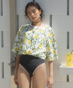 tシャツ 「洗える」シアーサッカーフリルディテール カットソー レディース 組曲 tシャツ 「洗える」シアーサッカーフリルディテール