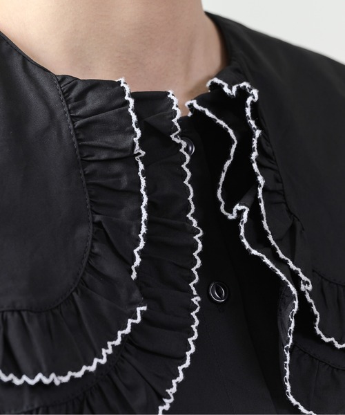 DOLLUPOOPS（ドールアップウップス）の「配色ビッグカラーブラウス（シャツ/ブラウス・レディース・ブラック/オフホワイト・38）」の12枚目の写真