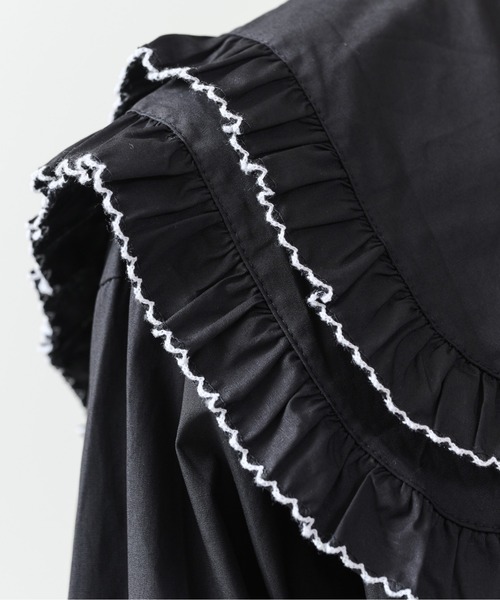 DOLLUPOOPS（ドールアップウップス）の「配色ビッグカラーブラウス（シャツ/ブラウス・レディース・ブラック/オフホワイト・38）」の13枚目の写真