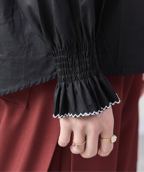 DOLLUPOOPS（ドールアップウップス）の「配色ビッグカラーブラウス（シャツ/ブラウス・レディース・ブラック/オフホワイト・38）」の14枚目の写真