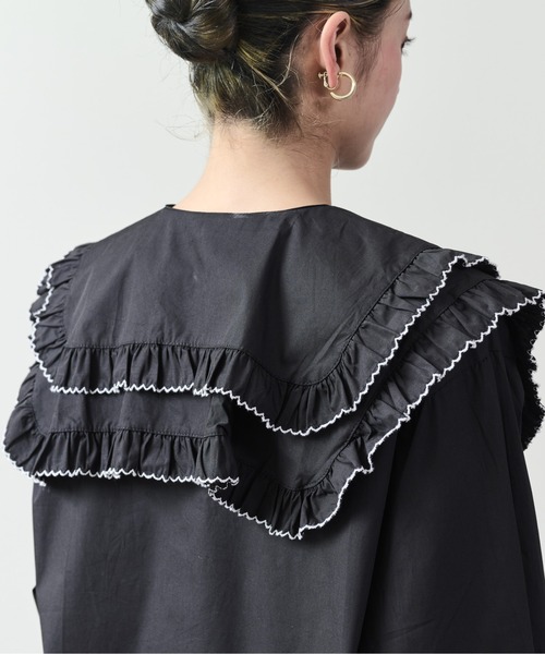 DOLLUPOOPS（ドールアップウップス）の「配色ビッグカラーブラウス（シャツ/ブラウス・レディース・ブラック/オフホワイト・38）」の17枚目の写真