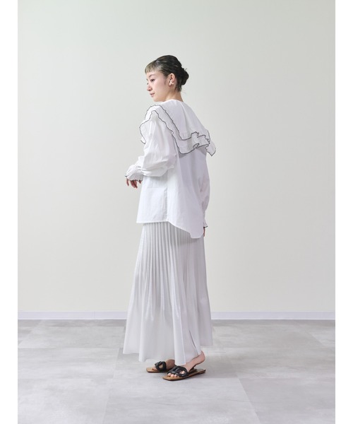 DOLLUPOOPS（ドールアップウップス）の「配色ビッグカラーブラウス（シャツ/ブラウス・レディース・ブラック/オフホワイト・38）」の7枚目の写真