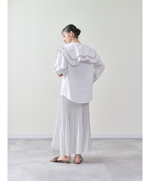 DOLLUPOOPS（ドールアップウップス）の「配色ビッグカラーブラウス（シャツ/ブラウス・レディース・ブラック/オフホワイト・38）」の8枚目の写真